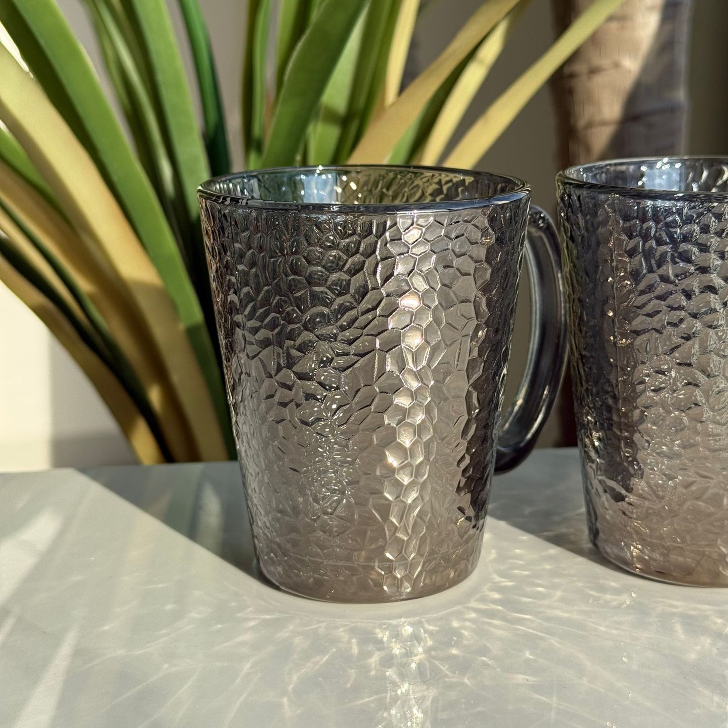Modern Glass Tea Cups - Set Of 3