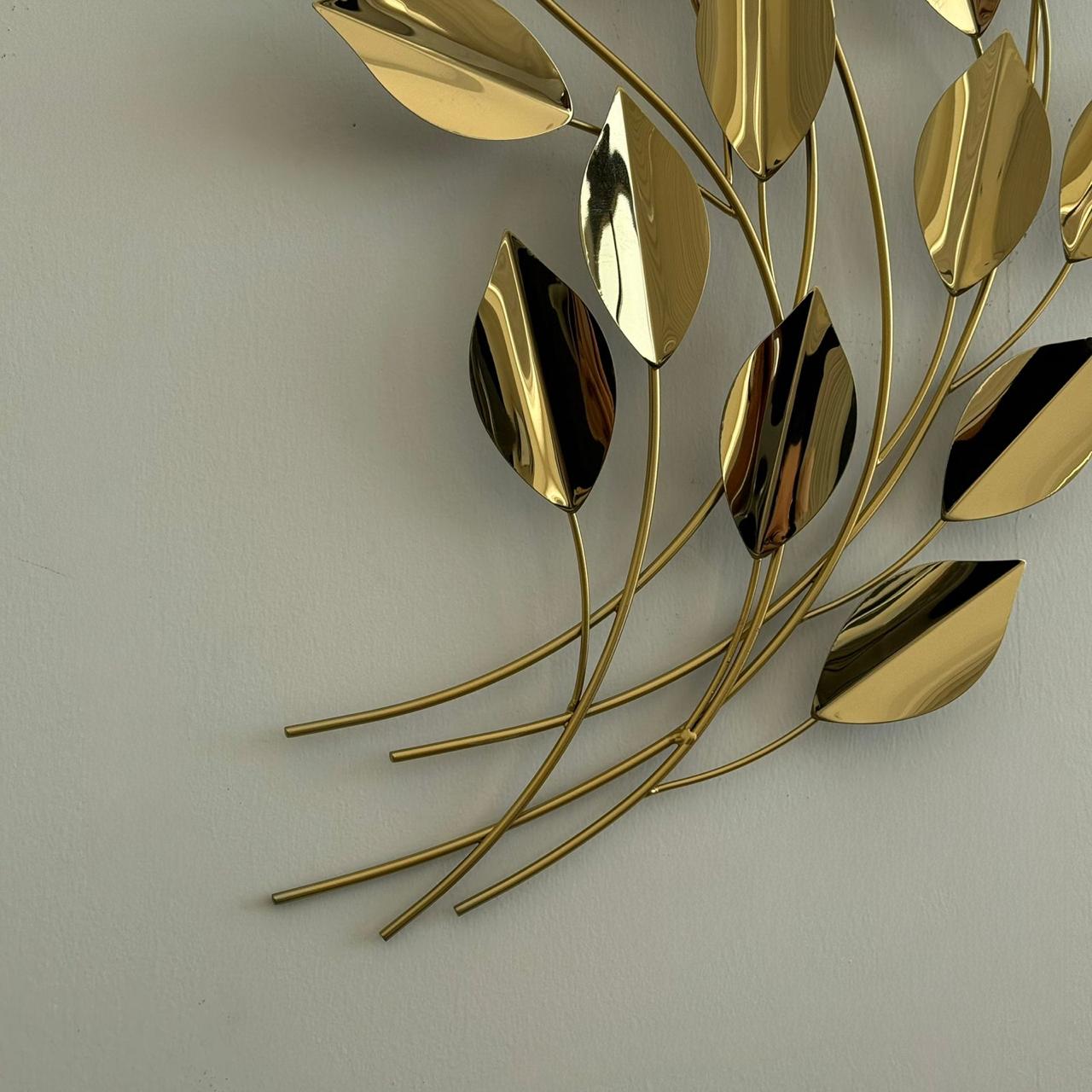 Metal Golden Leaves Wall Decor