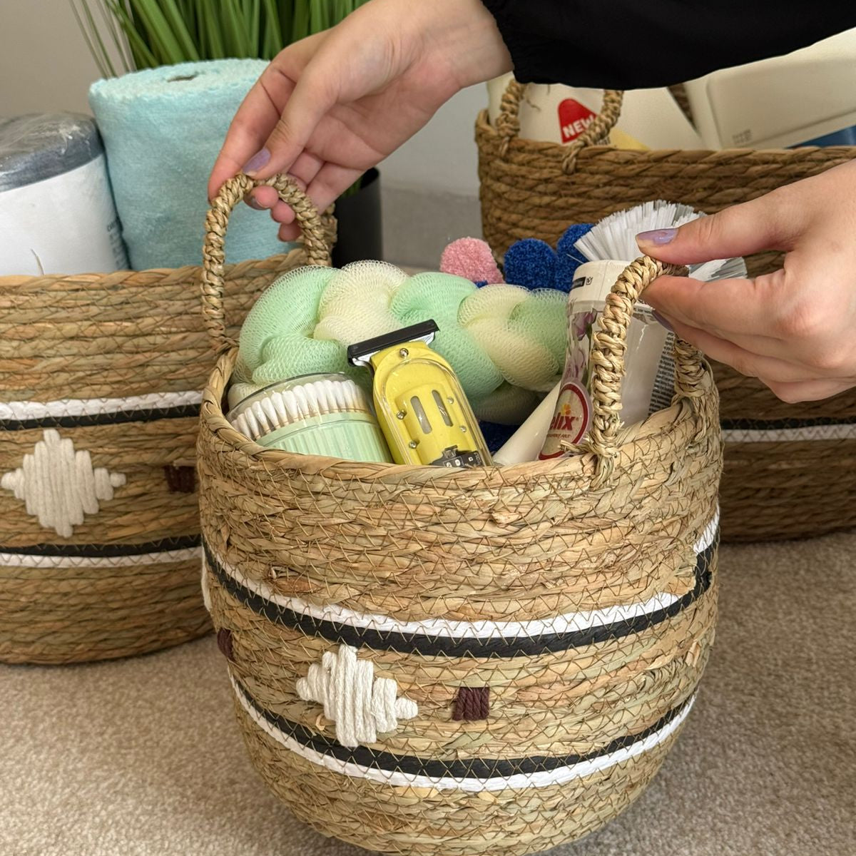Decorative Woven Storage Basket Set