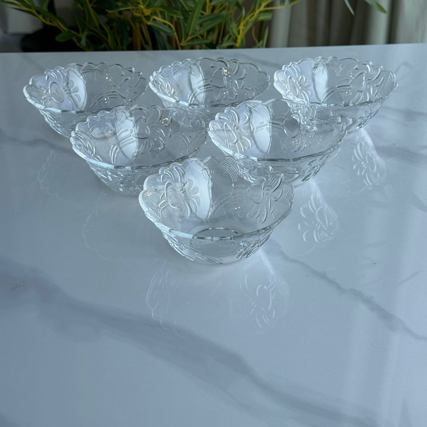 Blush Bloom Glass Dessert Bowl Set