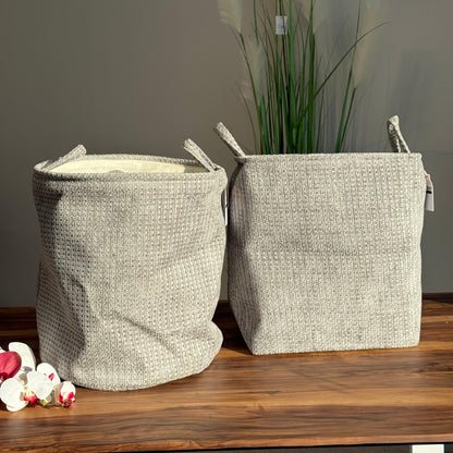 Textured Fabric Storage Baskets