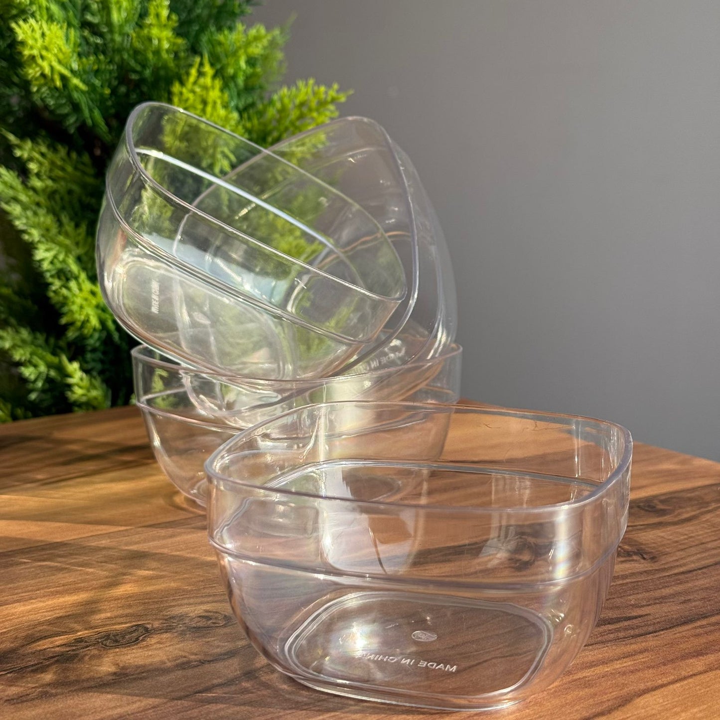 Clear Plastic Serving Bowls Set - Square