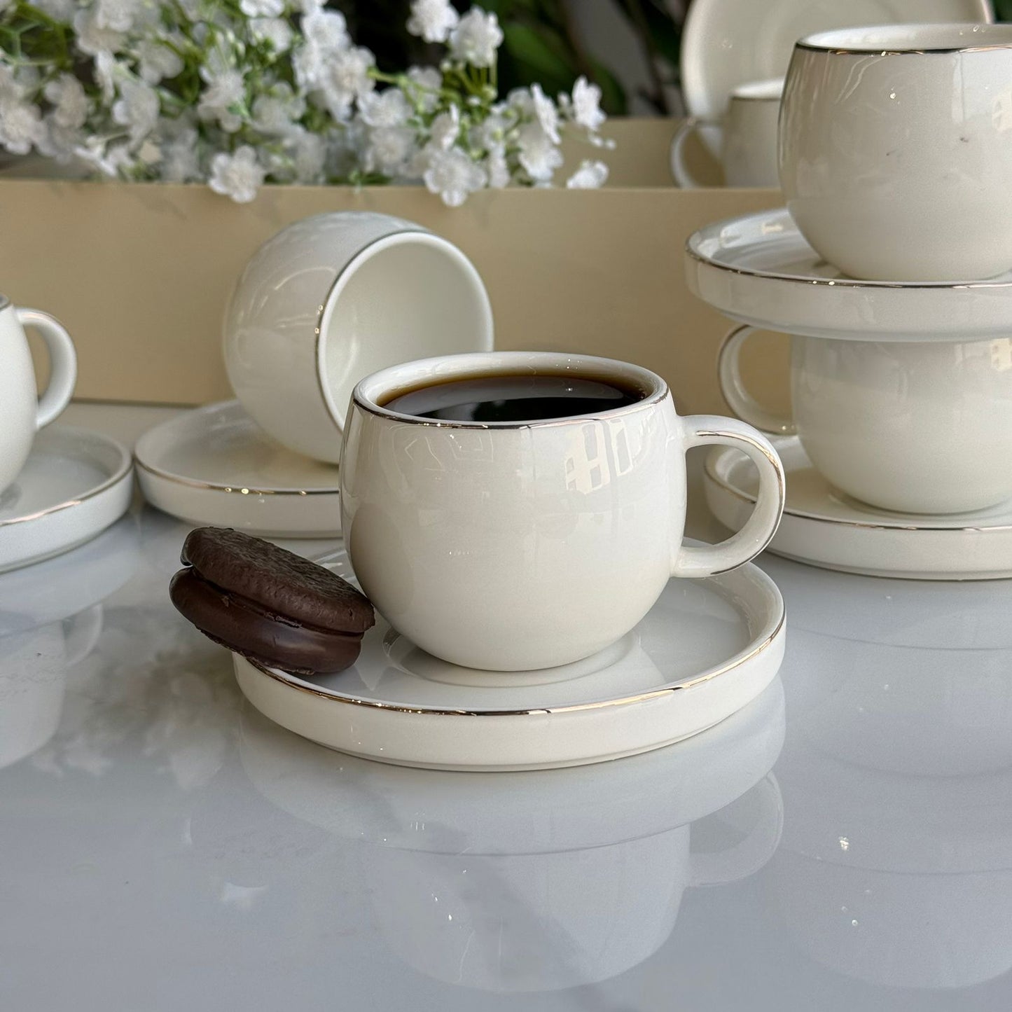Elegant Minimalist Coffee Cup & Saucer Set
