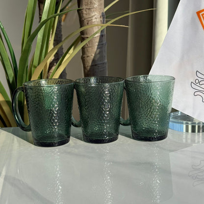 Modern Glass Tea Cups - Set Of 3