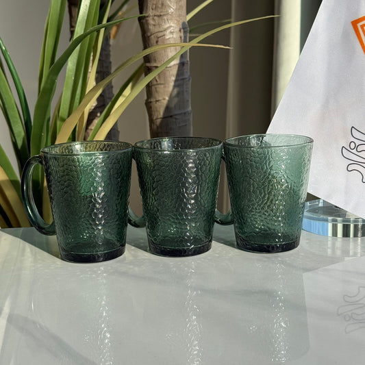 Modern Glass Tea Cups - Set Of 3