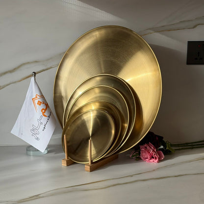 أطباق وصواني ذهبية متعددة الاستخدامات من الفولاذ المقاوم للصدأ