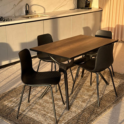 Milo Table & Black Modern Chairs Dining Set