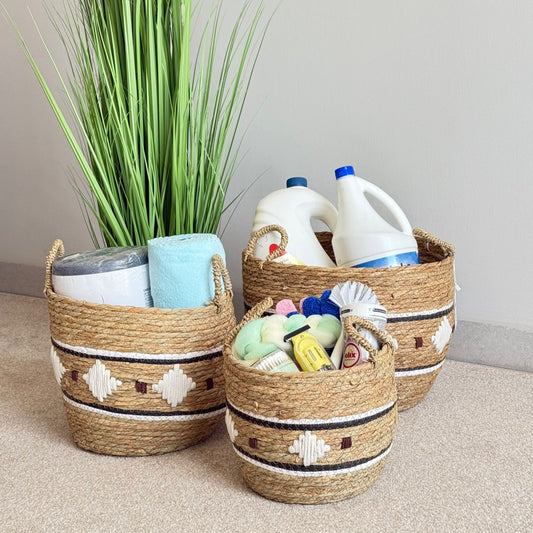Decorative Woven Storage Basket Set