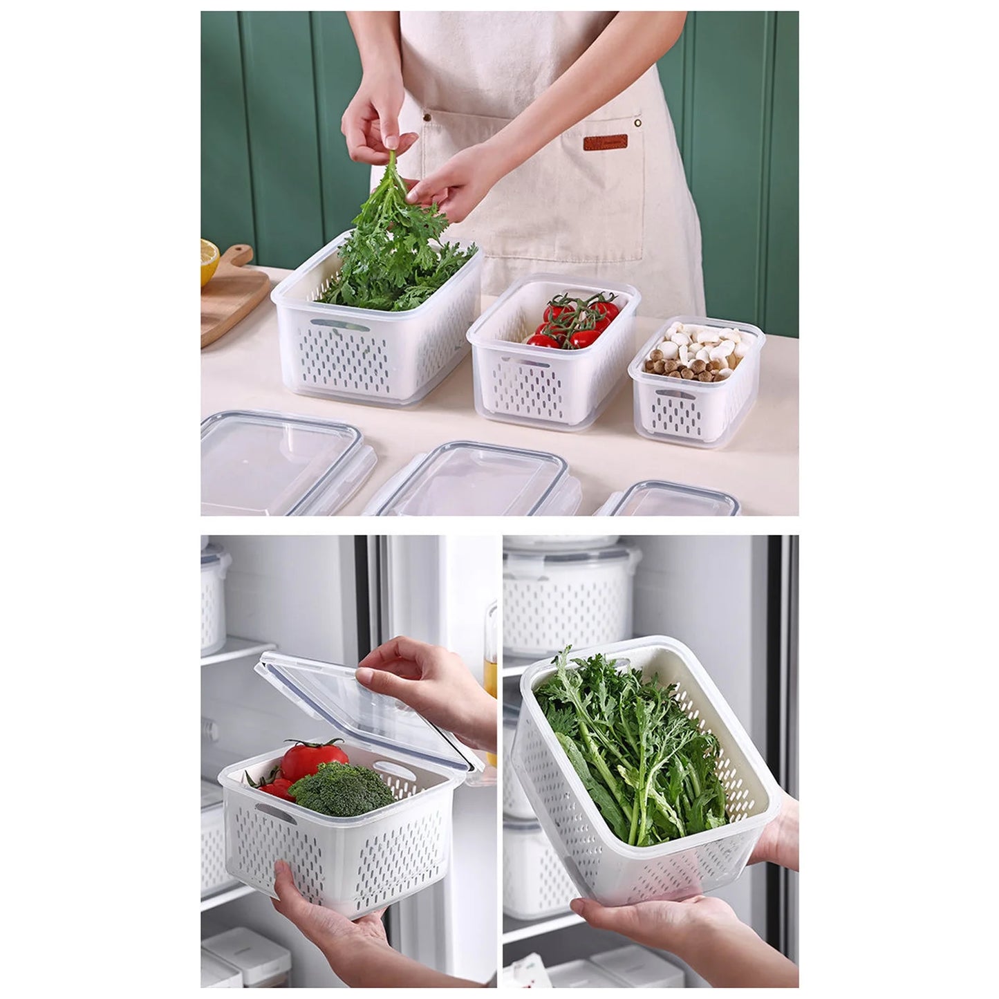 Set Of 6 Refrigerator Multi-Purpose Storage Boxes