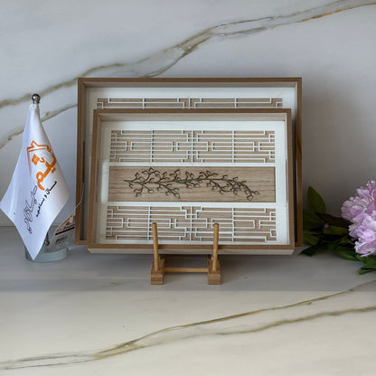 Luxury Elegant Wooden Serving Tray Set