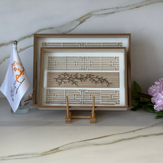 Luxury Elegant Wooden Serving Tray Set