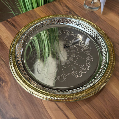 Luxury Decorative Gold Edge Round Tray