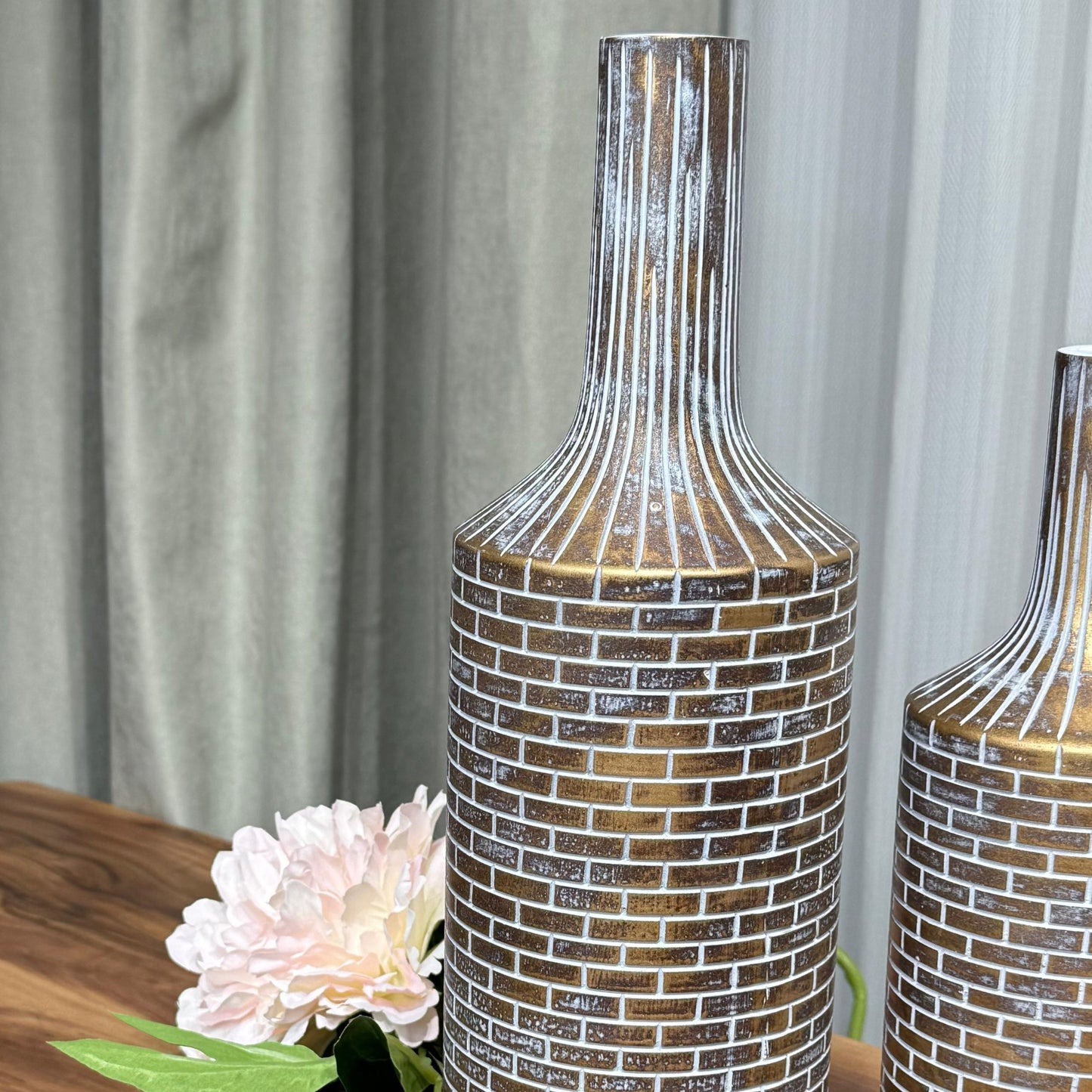 Brick Pattern Bottle Vases