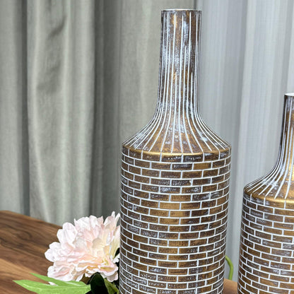 Brick Pattern Bottle Vases