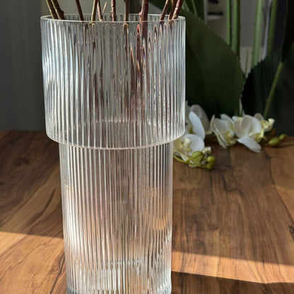 Modern Crest Clear Glass Vases