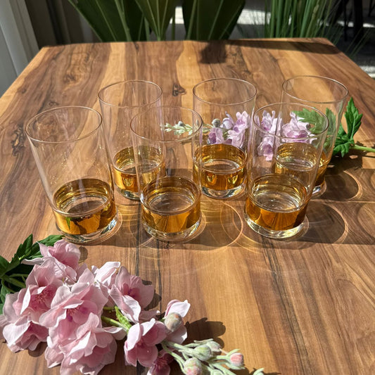 Golden Base Elegance Glass Set - 6 Pieces
