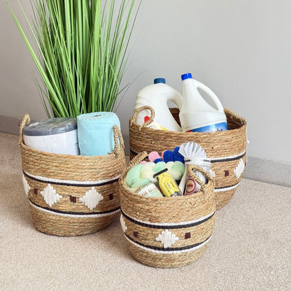 Decorative Woven Storage Basket Set