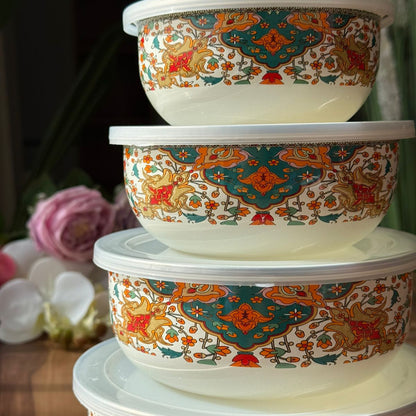 Set Of 5- PCS Imperial Elegance Storage Boxes With Lids