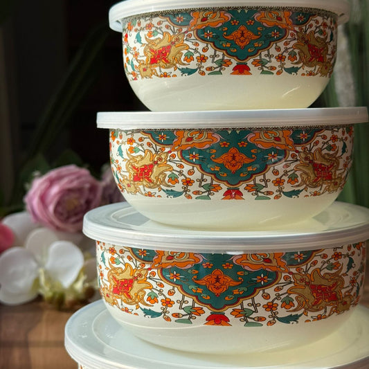 Set Of 5- PCS Imperial Elegance Storage Boxes With Lids