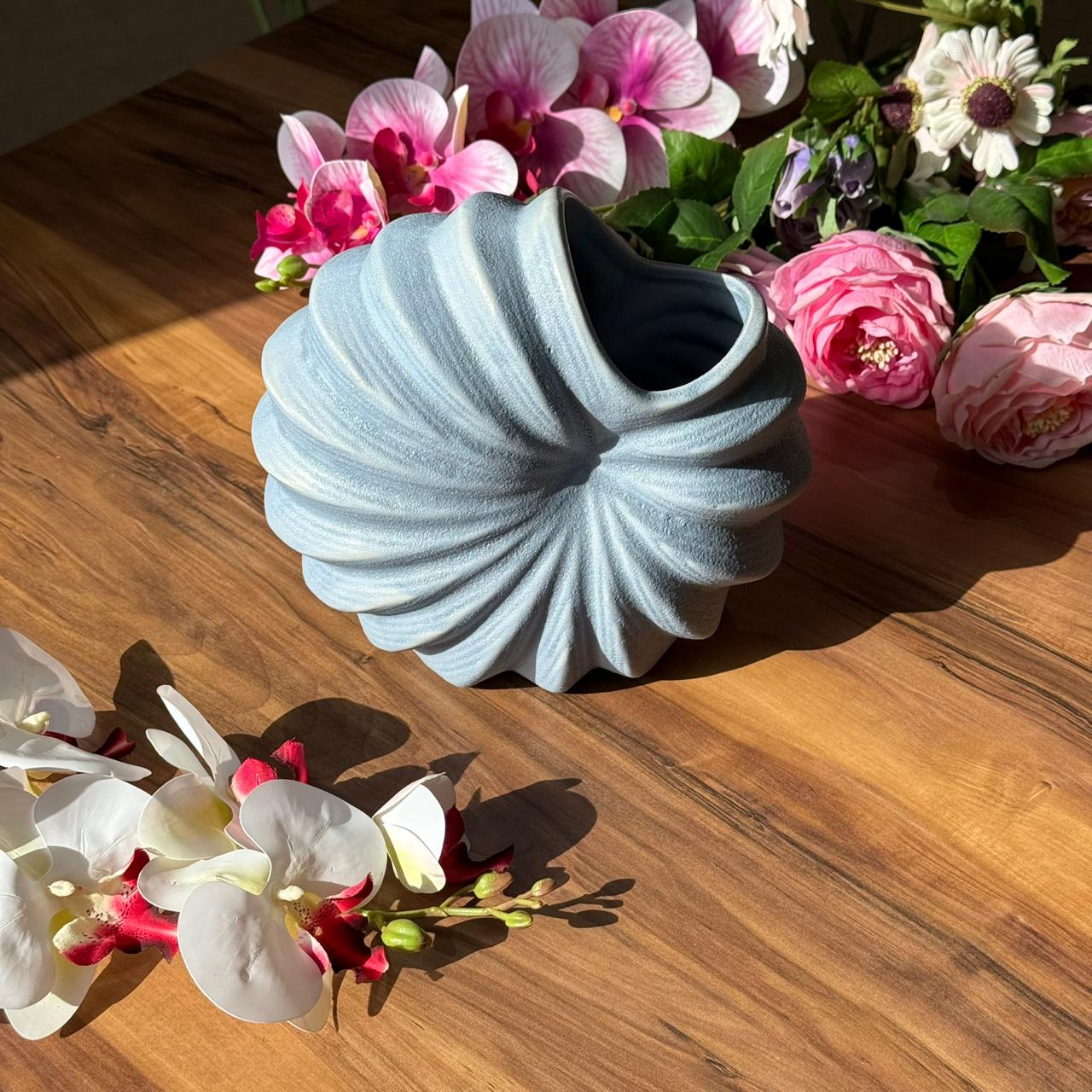 Ocean Wave Textured Vase