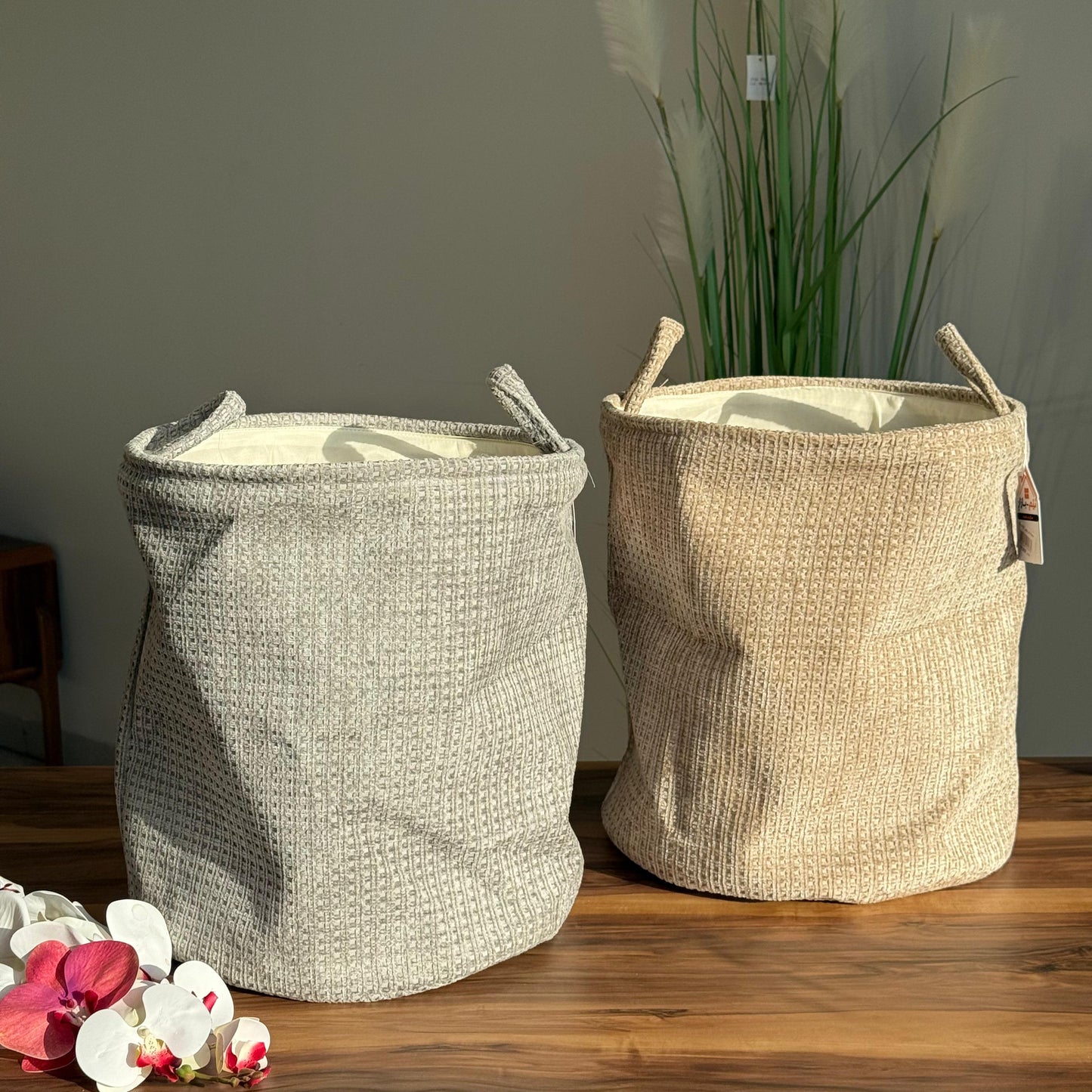Textured Fabric Storage Baskets