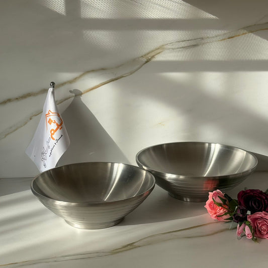2 Sized - Elegant Stainless Steel Serving Bowl