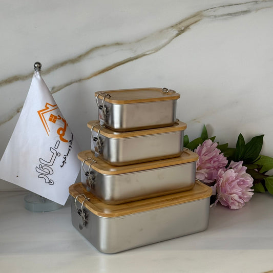 Stainless Steel Food Storage Container with Bamboo Lid