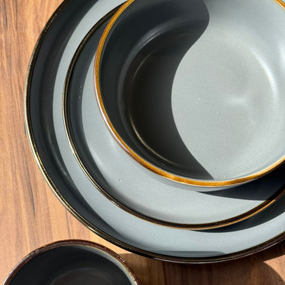 Granite Edge -16-PCS Grey Dinnerware Set