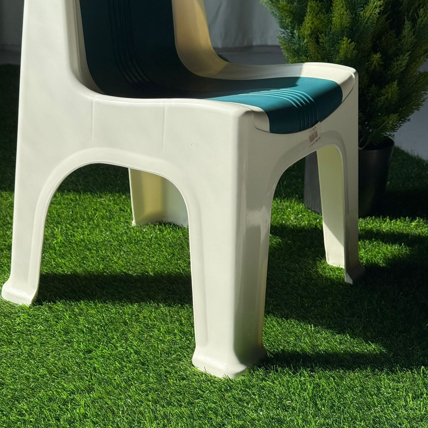 Modern Low Striped Plastic Chair