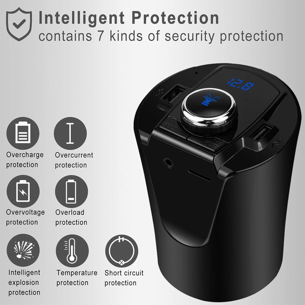 Multifunctional Cup-Shaped Car FM Transmitter