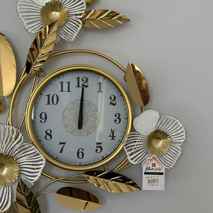 Gold Floral Wall Clock