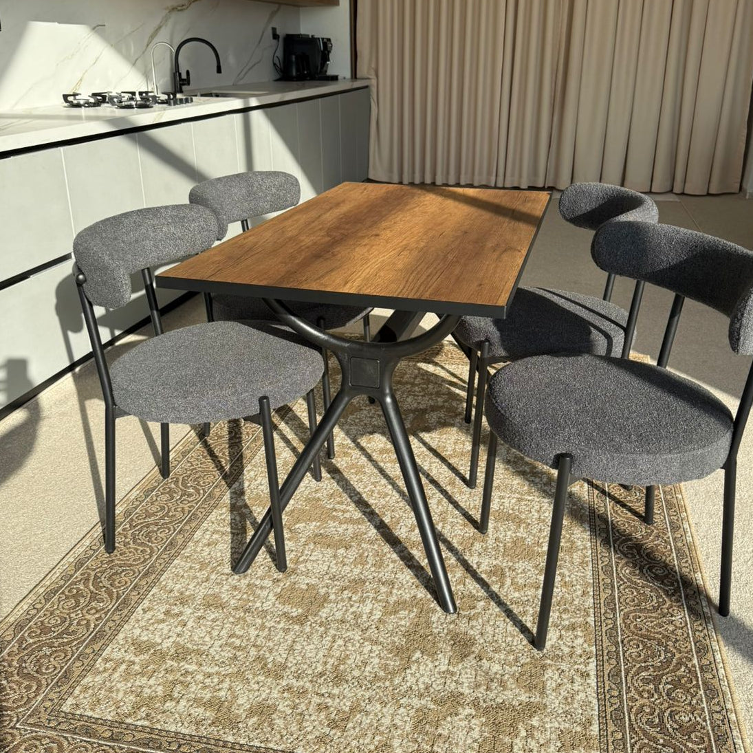 Milo Table & Tina Chairs - Modern Dining Set
