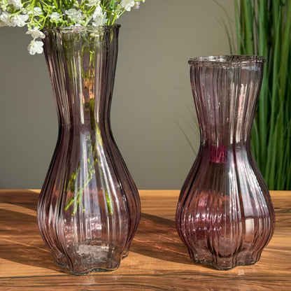 Roselle Curved Glass Vases