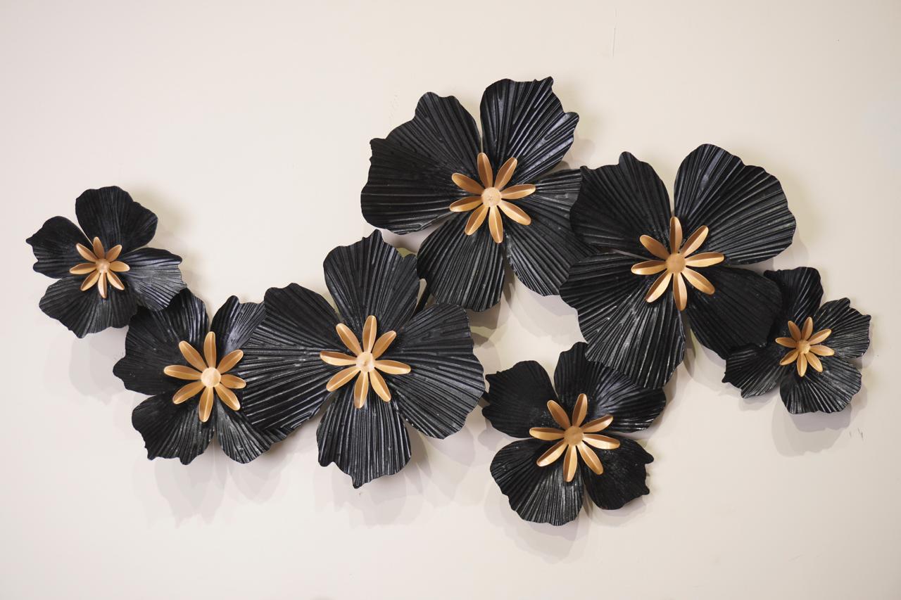 Black Metal Floral Wall Decor
