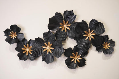 Black Metal Floral Wall Decor