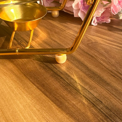 مجموعة أطباق تقديم الطعام الزجاجية الذهبية الفاخرة - تصاميم بيضاوية ودائرية