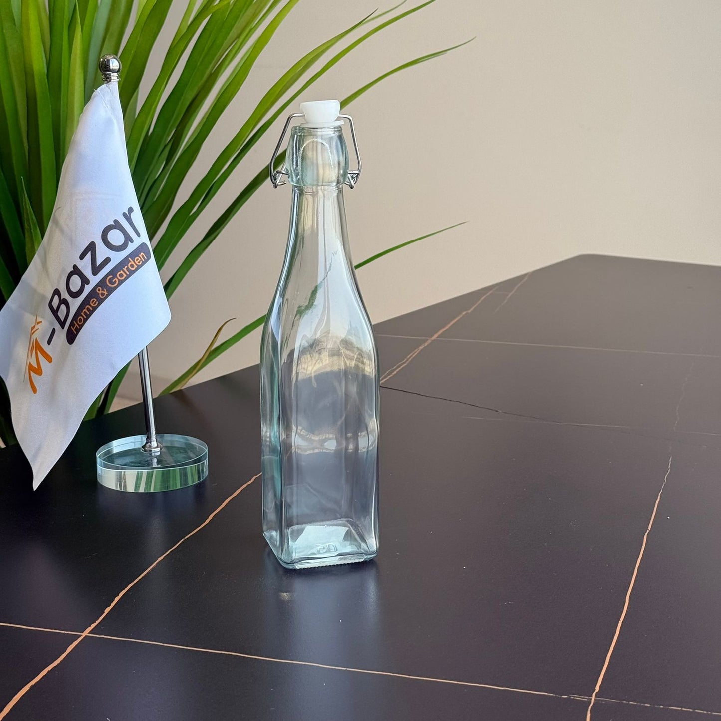 Classic Clear Glass Bottle with Swing Top Lid