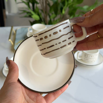 طقم فناجين وصحون القهوة الحديثة