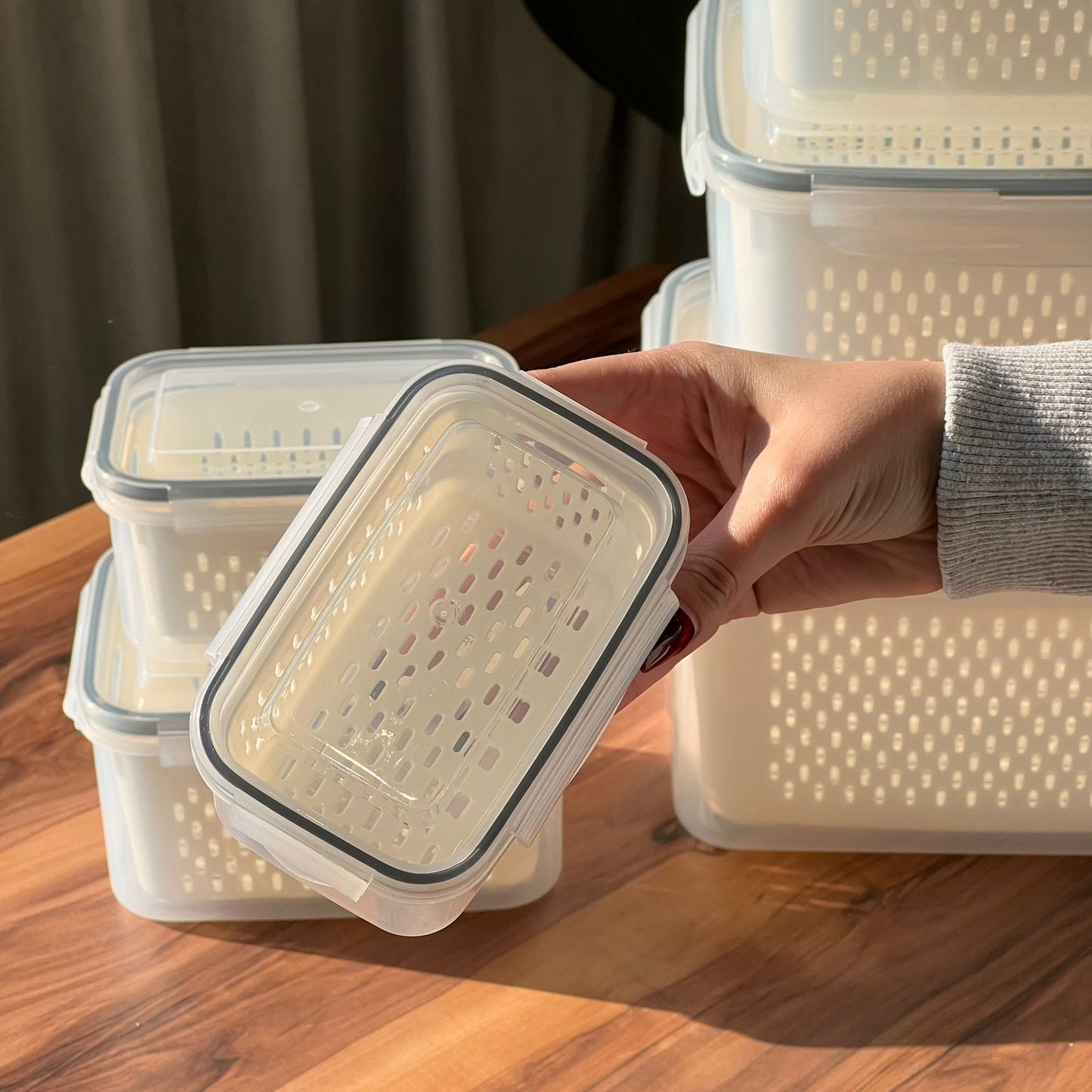 Set Of 6 Refrigerator Multi-Purpose Storage Boxes