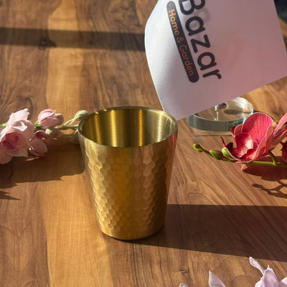 پەرداخی خواردنەوەی پۆڵا ستانلێسی زێرین 