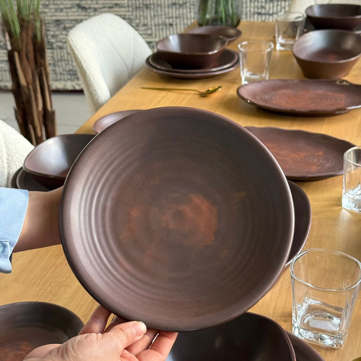 Modern Elegant Melamine Dinnerware Plate Set