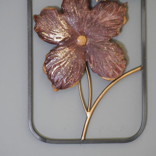 Metal Brown Flower Wall Decoration