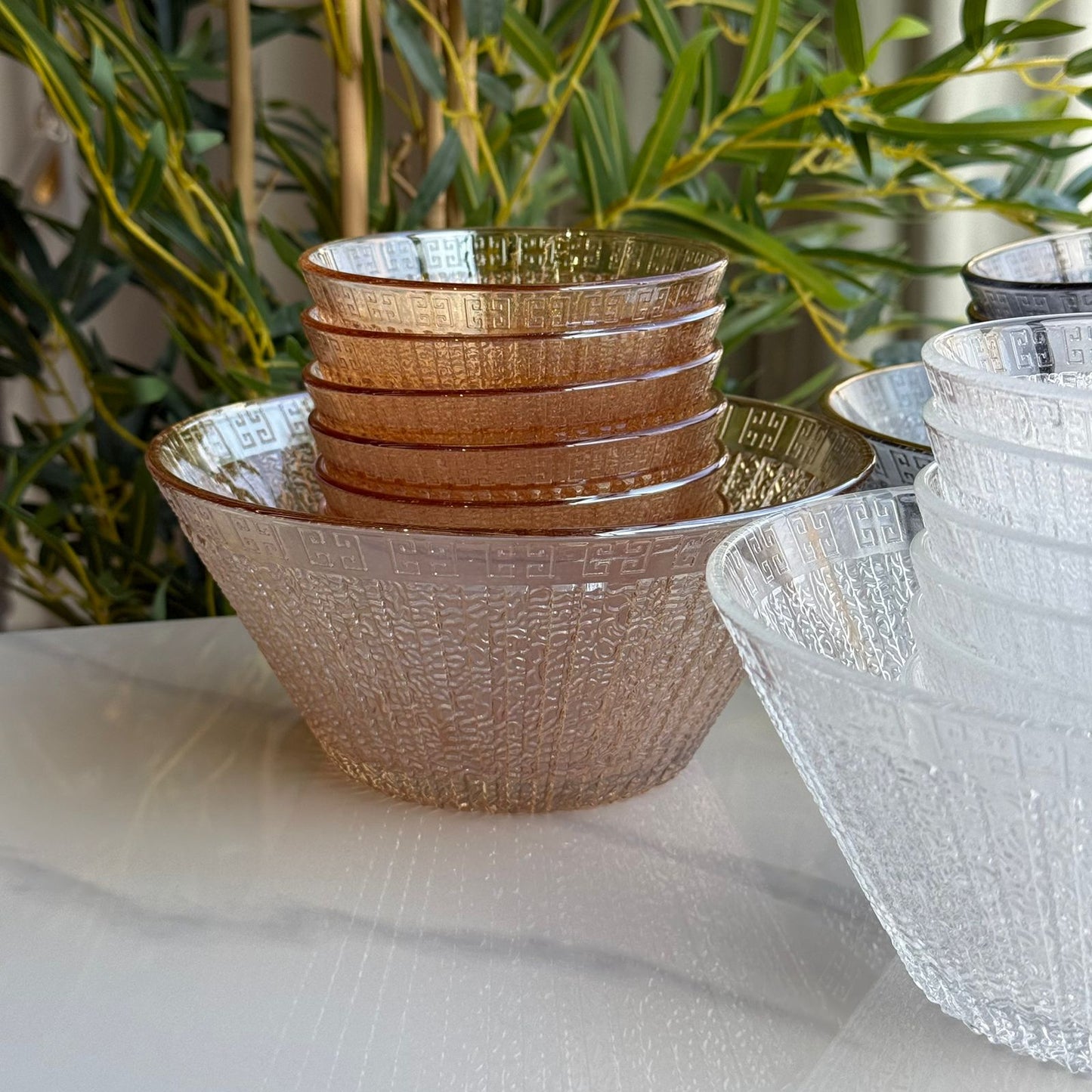 Luxury Glass Dessert & Salad Bowl Set
