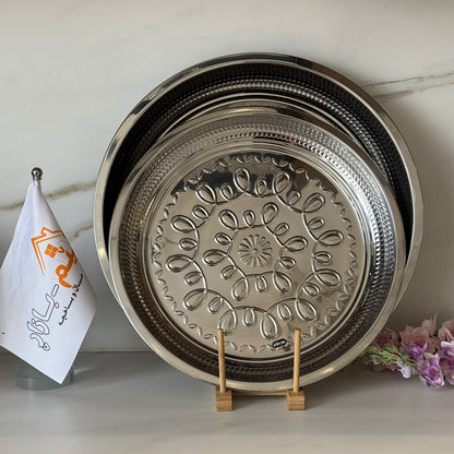 Decorative Metal Serving Tray (Gold / Silver / Bronze)
