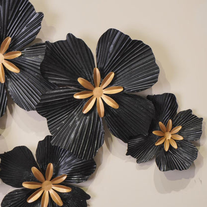 Black Metal Floral Wall Decor
