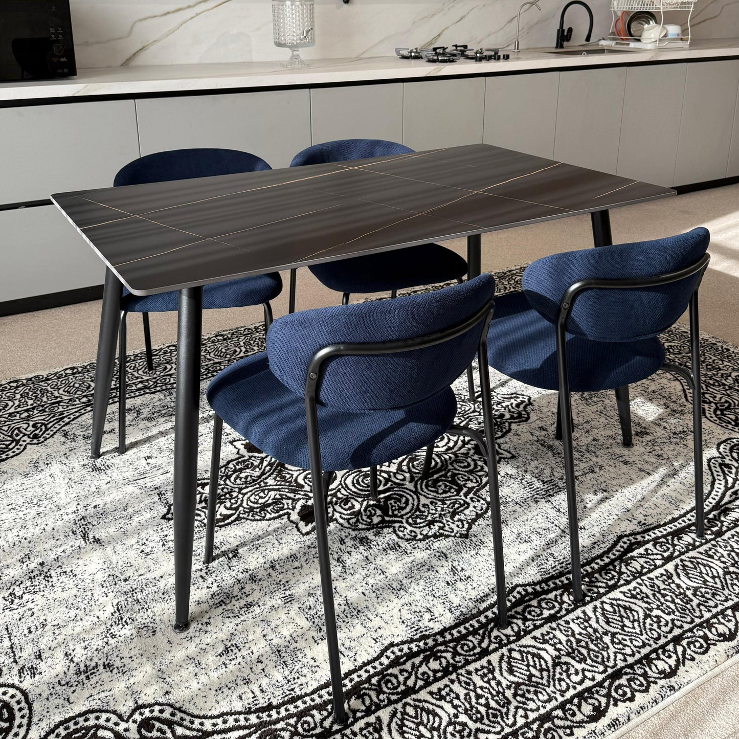 Dany Table and Luca Chairs - Modern Dining Set