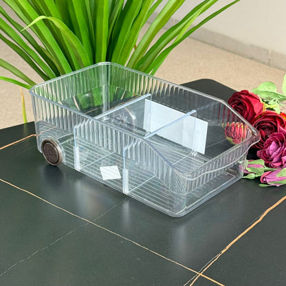 Clear Multi-Section Storage Organizer Box