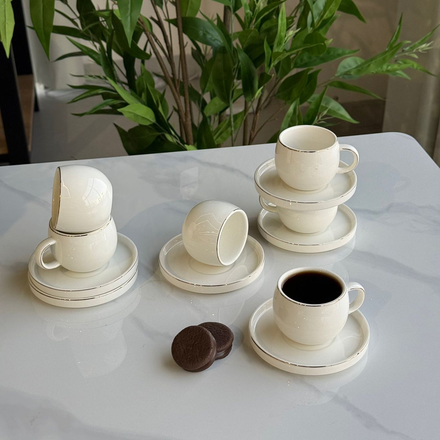Elegant Minimalist Coffee Cup & Saucer Set