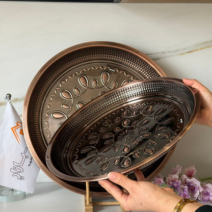 Decorative Metal Serving Tray (Gold / Silver / Bronze)