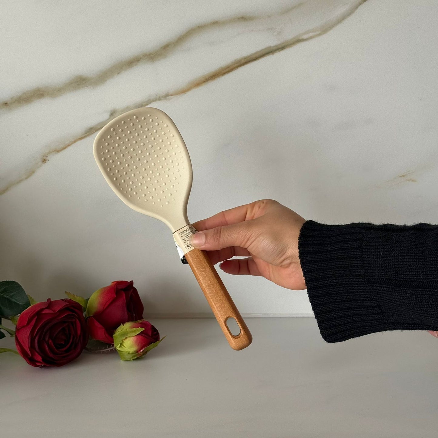 Non-Stick Serving Paddle with Wooden Handle